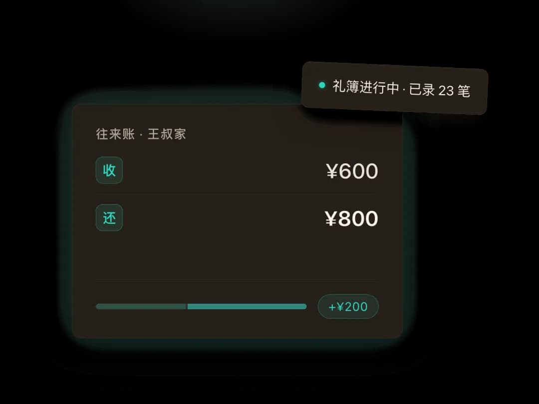 人情往来功能示意图